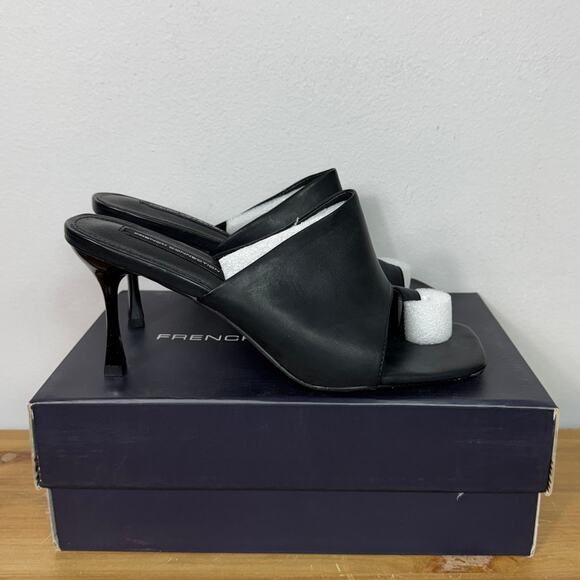 New French Connection Black Kelly Toe Loop High Heel Sandals Women's Size 8.5 - Picture 5 of 8